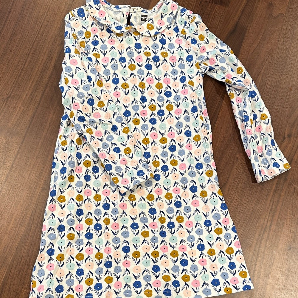 Tea Collection Blue and Pink Patterned Dress